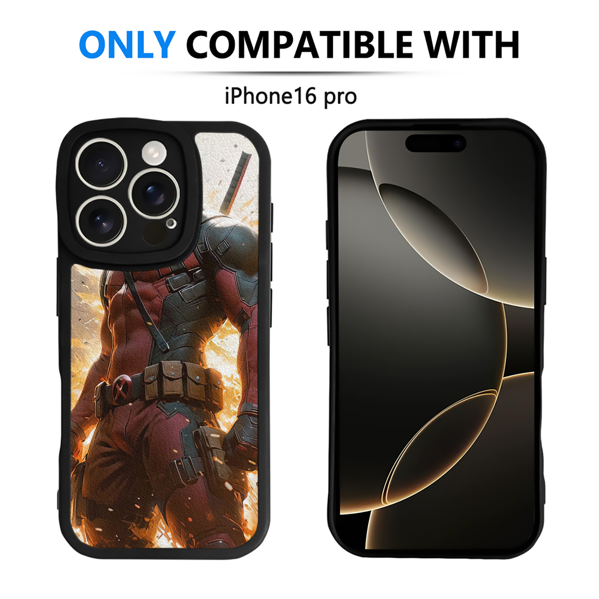 （画像用） Deadpool デッドプール 【iPhone 16シリーズ対応】シリコンスマホケース（レザー調） 材質：シリコン
